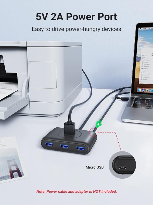 UGREEN USB Hub, 4-Port USB 3.0 Hub with1m Extension Cable, High-Speed Portable USB Splitter - UNIVERSAL COMPATIBLITY - Image 5