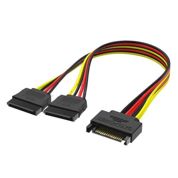 SATA Power CABLE MALE TO DUAL SATA FEMALE 15PIN