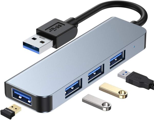 4-in-1 USB Hub Splitter Multi-Port USB 3.0 Adapter to USB3.0 * 4 Portable USB Extension with 1.2m Cable for Laptop Computer USB Peripherals