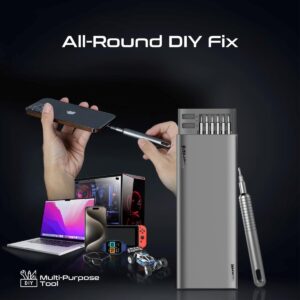 Promate Screwdriver Set, Premium 51-in-1 Aluminum Alloy Precision Screwdriver Kit with 48 S2 Steel Bits, Anodic Oxidation, Magnetic Storage Box, Pop-up Case and Durable Construction