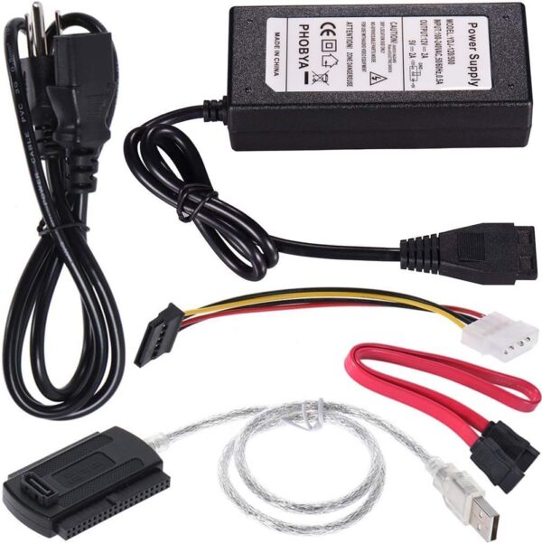 SATA/PATA/IDE Drive to USB 2.0 Adapter Converter Cable for 2.5/3.5 Inch Hard Drive/5 inch Optical Drive with External AC Power Adapter - Image 9