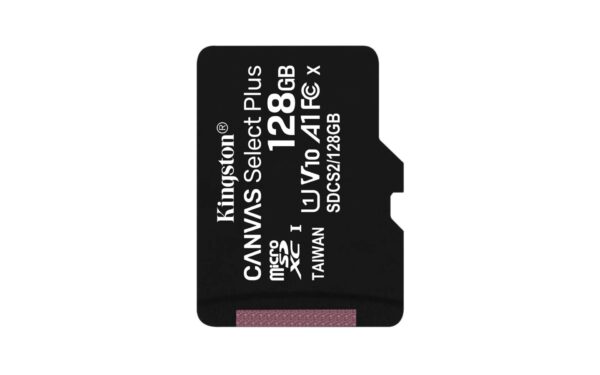 KINGSTON MICRO SD 128GB 100MB/s Class 10 UHS-I Memory Card + Adapter - Image 2
