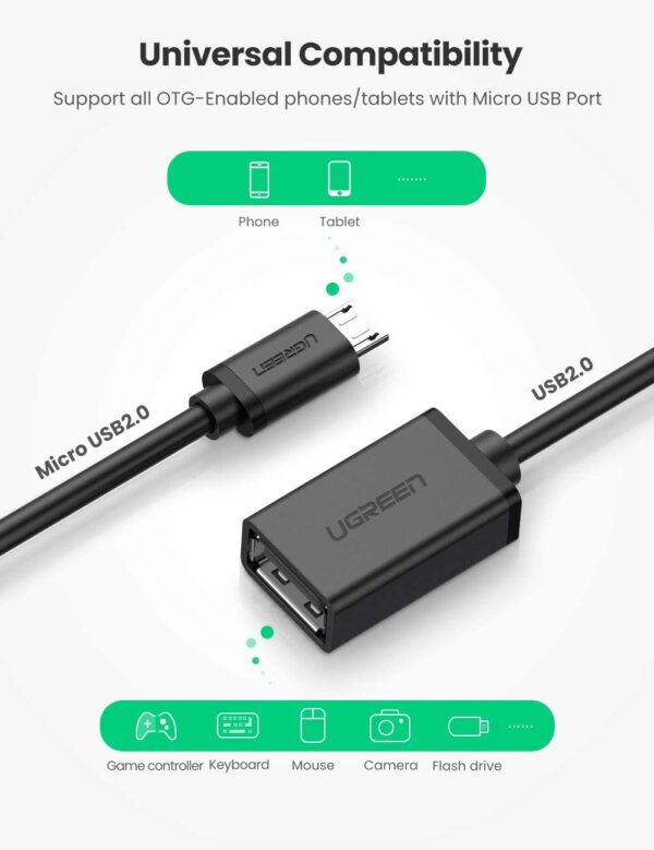 UGREEN MICRO USB OTG TO FEMALE USB 10396 - Image 5