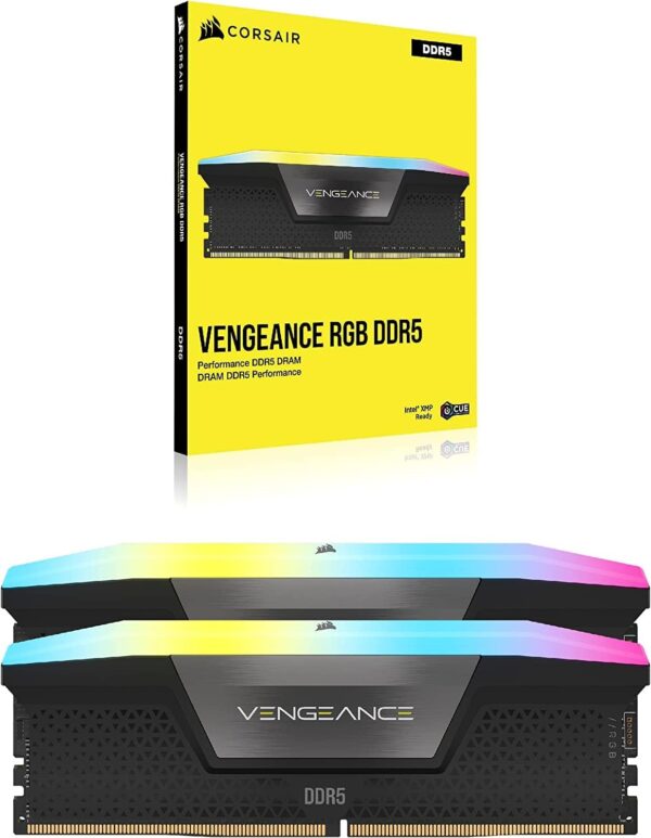 CORSAIR VENGEANCE RGB DDR5 RAM 32GB (2x16GB) 6400MHz CL36 Intel XMP iCUE Compatible Computer Memory - Black (CMH32GX5M2B6400C36) - Image 2