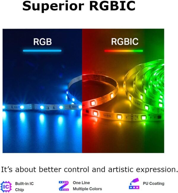Tapo Smart LED Light Strip, 5m, Wi-Fi App Control RGB Multicolour LED Strip, PU Coating, Works with Alexa & Google Home, Suitable for TV Gaming Lounge DIY Decoration (Tapo L920-5) - Image 12