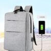 Laptop Backpack - for Tablets & Laptops up to 15.6" - Waterproof - Electronics Protection  - Scratchproof - Travel Friendly - Organized Compartments - USB Charge Port - Slim Casual Business Design - Heavy Duty - 42 x 12 x 30 cm - GREY