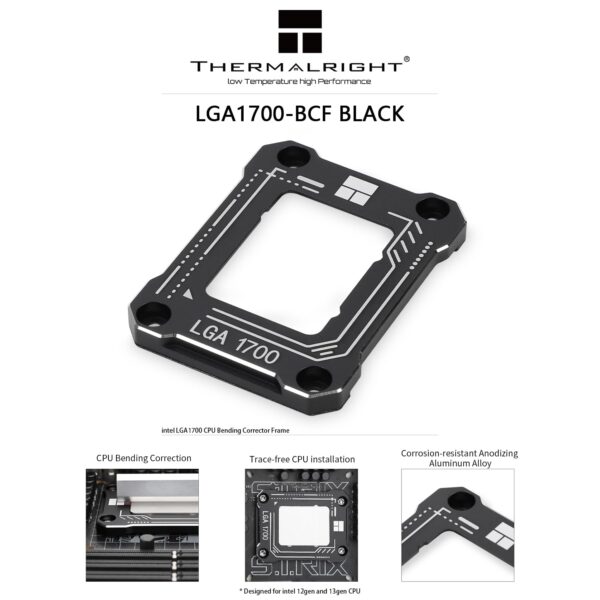 Thermalright LGA1700-BCF Black 12/13 Generation Intel Anti-Bending Fastener, Bending Type Pressure Plate.