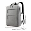 Laptop Backpack - for Tablets & Laptops up to 15.6" - Waterproof - Electronics Protection  - Scratchproof - Travel Friendly - Organized Compartments - USB Charge Port - Slim Casual Business Design - Heavy Duty - 42 x 12 x 30 cm - GREY - Image 16