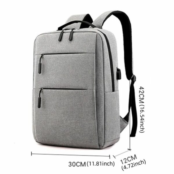 Laptop Backpack - for Tablets & Laptops up to 15.6" - Waterproof - Electronics Protection  - Scratchproof - Travel Friendly - Organized Compartments - USB Charge Port - Slim Casual Business Design - Heavy Duty - 42 x 12 x 30 cm - GREY - Image 16