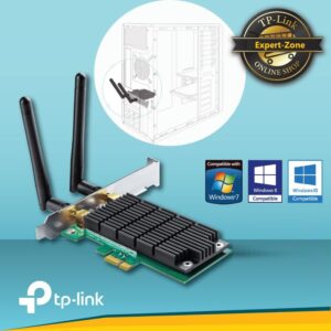 TP-Link AC1300 PCIe WiFi PCIe Card (Archer T6E) - 2.4G/5G Dual Band Wireless PCI Express Adapter, Low Profile, Long Range, Heat Sink Technology, Supports Windows 10/8.1/8/7/XP