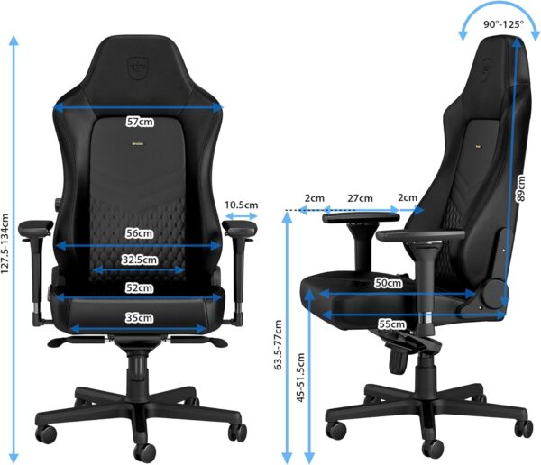 HERO REAL LEATHER BLACK NOBLECHAIRS GAMING & OFFICE CHAIR  "AWARD WINNING" - Image 2