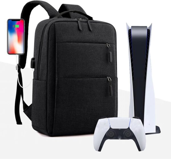 Laptop Backpack - for Tablets & Laptops up to 15.6" - Waterproof - Electronics Protection  - Scratchproof - Travel Friendly - Organized Compartments - USB Charge Port - Slim Casual Business Design - Heavy Duty - 42 x 12 x 30 cm - Black 