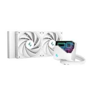 DeepCool CPU Liquid Cooler LT520 240mm 4th Gen Dual-Chamber Pump 3100RPM ,Infinity Mirror ARGB Block 280w TDP AIO for AMD AM4/AM5 LGA 1700/1200 WHITE