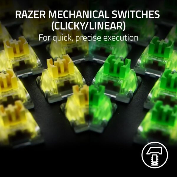 Razer BlackWidow V4 X - Mechanical Gaming Keyboard: Green Switches Tactile & Clicky - 6 Dedicated Macro Keys - Chroma RGB - Doubleshot ABS Keycaps - Media Controls - Sound Dampening & Stabilizers - Image 7