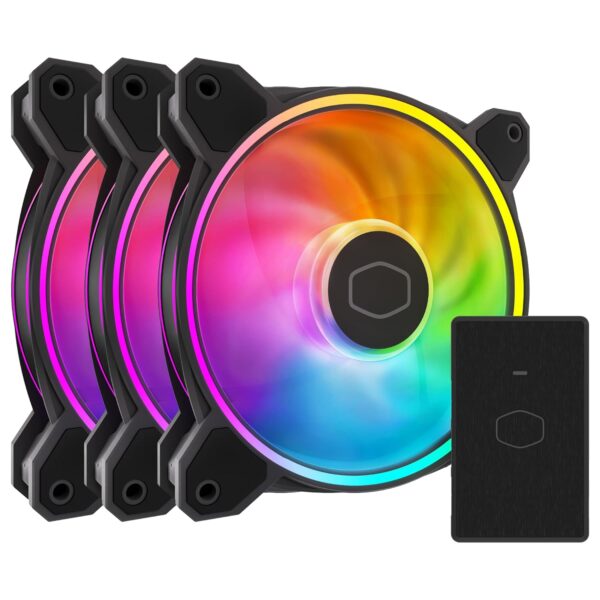 Cooler Master Master Fan MF120 Halo² 3in1 PC Case Air Cooler Fan, Dual Loop Gen 2 ARGB LEDs Rings, Dynamic PWM 120mm 2,050 RPM, Air Balance Blades, Hybrid Frame - Image 2