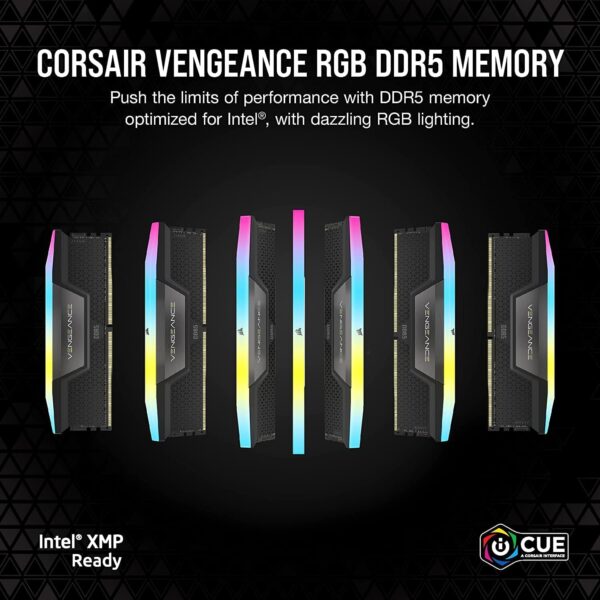 CORSAIR VENGEANCE RGB DDR5 RAM 32GB (2x16GB) 6400MHz CL36 Intel XMP iCUE Compatible Computer Memory - Black (CMH32GX5M2B6400C36) - Image 6