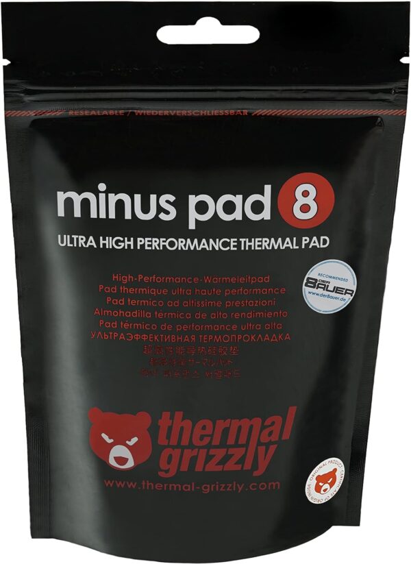 Thermal Grizzly - Minus Pad 8 (120x20x1,0mm) 2 Pieces- Self-Adhesive Cooling Conductive Thermal Pad - Elastic and Adaptable Silicone Thermopad CPU/GPU/PS4/PS5/Xbox - Image 3