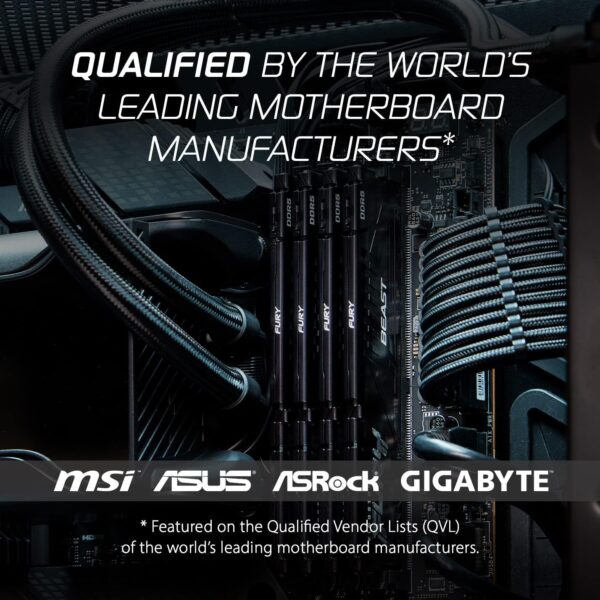 RAM Kingston Fury Beast 32GB 6000MT/s DDR5 CL40 Desktop Memory | Intel XMP | Plug N Play | KF560C40BB-32 - Image 4