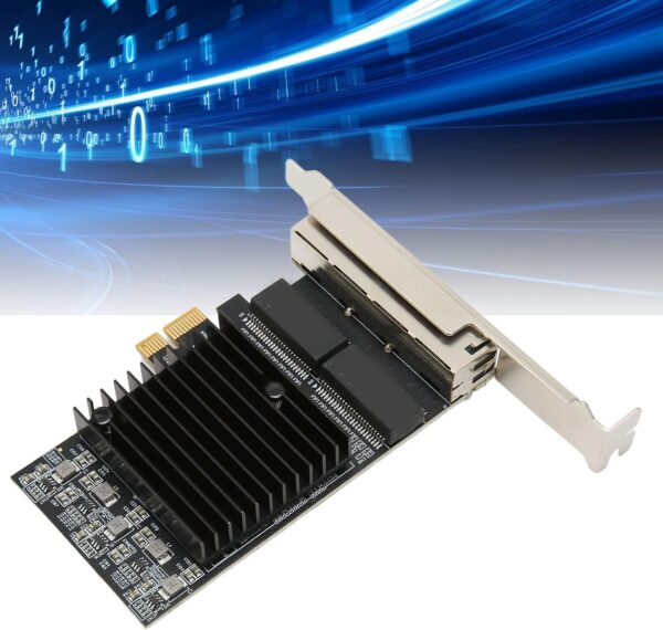 4 Port RJ-45 10/100/1000Mbps PCI-Express x 4 Gigabit Ethernet Server Adapter Quad-Port Network Interface Controller Card for Intel 82576 Chipset - Image 2