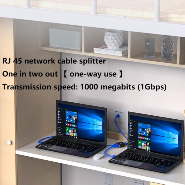 Ethernet Splitter 1000Mbs , Female to Female Network Adapter RJ45, LAN Ethernet Socket Connector Adapter for Cat6/Cat7, Ethernet Cable Splitter, Network Cable Split in one and Two, gigabit Transmission - Image 6