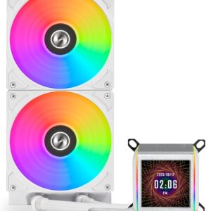 Lian Li Galahad II LCD 280 - AIO- Asetek 8th Gen - 2.88” IPS LCD screen liquid cooler- Pre-installed ARGB daisy-chainable fans or UNI FAN SL-INF fans - WHITE
