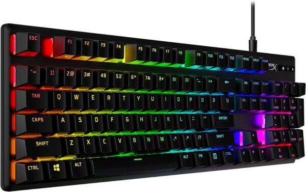HyperX Alloy Origins PBT - Mechanical Gaming Keyboard, PBT Keycaps, RGB lighting, Compact, Aluminum Body, Customizable with HyperX NGENUITY, Onboard Memory - HyperX Tactile Aqua Switch - Image 2