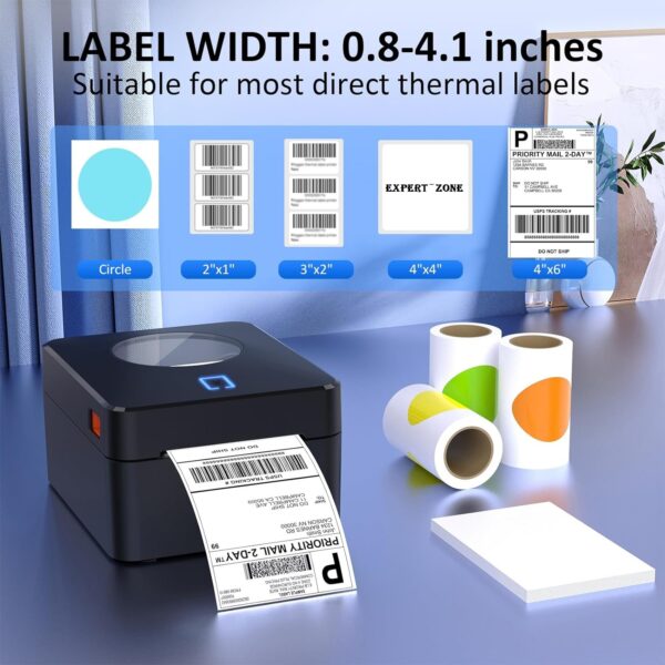 Thermal Label Printer - USB & LAN 110MM Connectivity - 4x6 Label Printer for Small Business Shipping Packages - Support Windows, Mac