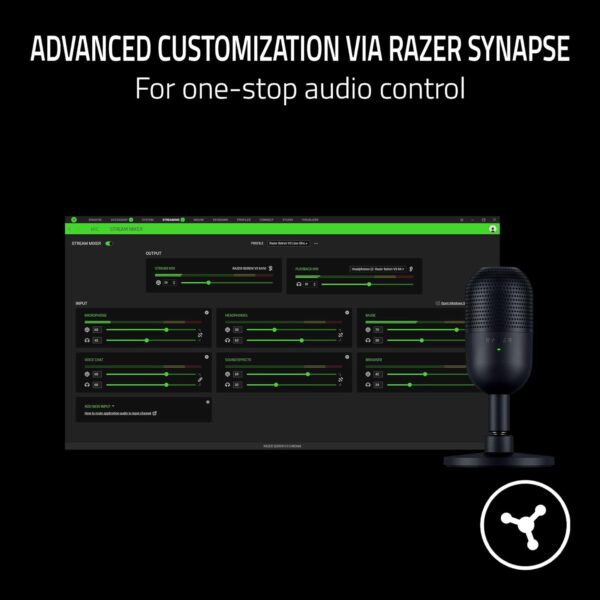 Razer Seiren V3 Mini USB Microphone: Condenser Mic - Supercardioid Pickup Pattern - Tap-to-Mute Sensor with LED Indicator - Shock Absorber - Ultra Compact - PC, Discord, OBS Studio, XSplit - Black - Image 10