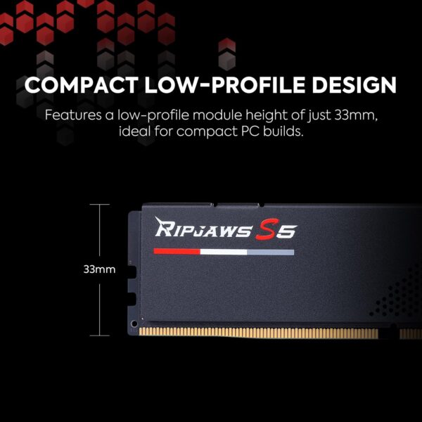 G.Skill Ripjaws S5 Intel XMP 32GB (2 * 16GB) DDR5 6000 MHz CL36-36-36-96 1.35V Desktop Memory RAM , Windows, Matte Black - Image 2