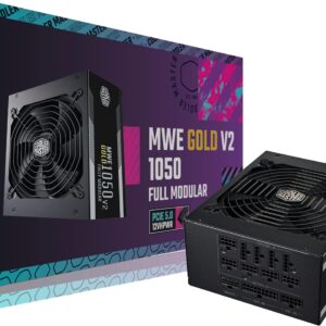 Cooler Master MWE Gold 1050 V2 ATX3.0 Fully Modular, 1050W, 80+ Gold Efficiency, Quiet 140mm FDB Fan, 2 EPS Connectors, High Temperature Resilience