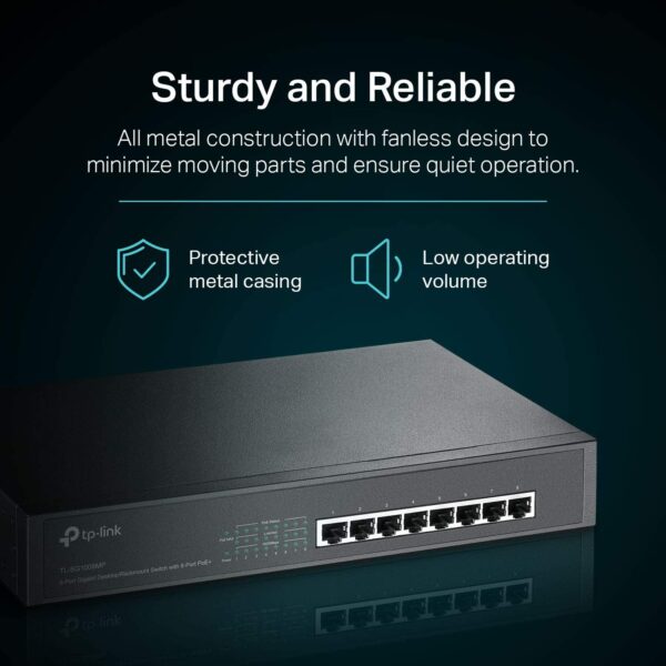 TP-Link TL-SG1008MP V2 | 8 Port Gigabit PoE Switch | 8 PoE - Image 3