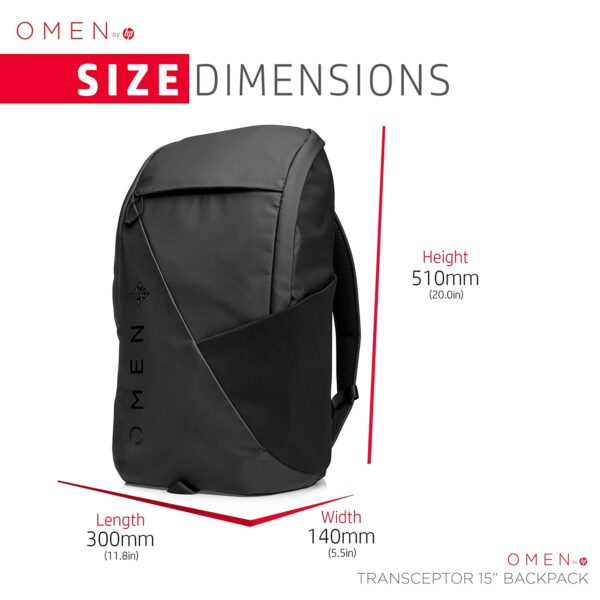 HP OMEN Transceptor 15.6-inch Backpack, black - Image 2