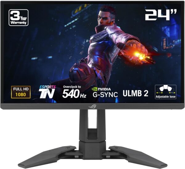 ASUS ROG Swift Pro PG248QP NVIDIA G-SYNC Esports gaming monitor -24.1-inch FHD, 540 Hz (OC), NVIDIA Reflex Analyzer, ULMB 2, adjustable base Display HDR400