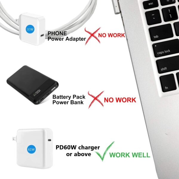 Magnetic Charger Cable USB Type-C to MagSafe 1 (L-Tip)  60W for Apple MacBook Air / Pro -  Laptop Power Cord| 1.8m - Image 2