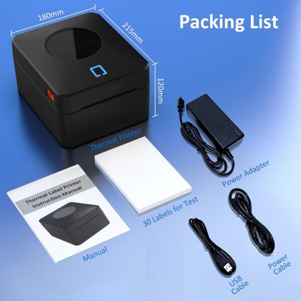 Thermal Label Printer - USB & LAN 110MM Connectivity - 4x6 Label Printer for Small Business Shipping Packages - Support Windows, Mac - Image 6