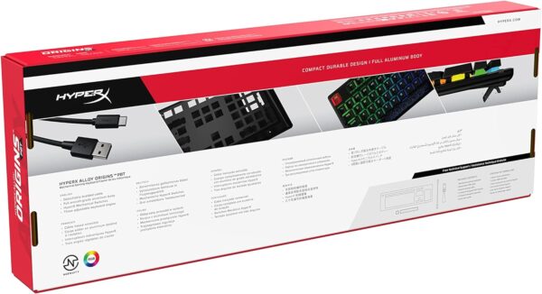 HyperX Alloy Origins PBT - Mechanical Gaming Keyboard, PBT Keycaps, RGB lighting, Compact, Aluminum Body, Customizable with HyperX NGENUITY, Onboard Memory - HyperX Tactile Aqua Switch - Image 15