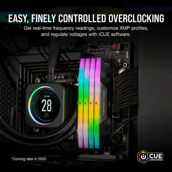 CORSAIR VENGEANCE RGB DDR5 RAM 32GB (2x16GB) 6400MHz CL36 Intel XMP iCUE Compatible Computer Memory - Black (CMH32GX5M2B6400C36) - Image 3