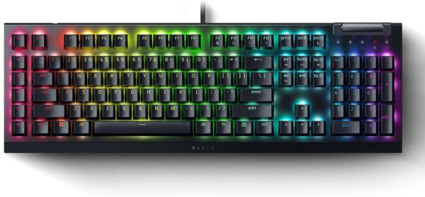 Razer BlackWidow V4 X - Mechanical Gaming Keyboard: Green Switches Tactile & Clicky - 6 Dedicated Macro Keys - Chroma RGB - Doubleshot ABS Keycaps - Media Controls - Sound Dampening & Stabilizers - Image 8