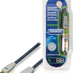 BANDRIGE VIDEO - Mini HDMI to HDMI Cable, High Speed Supports Ethernet 3D and Audio Return 1080P and Audio Return - 3 meters - Gold Plated
