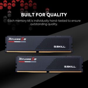 G.Skill Ripjaws S5 Intel XMP 32GB (2 * 16GB) DDR5 6000 MHz CL36-36-36-96 1.35V Desktop Memory RAM , Windows, Matte Black