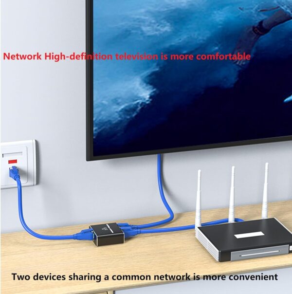 Ethernet Splitter 1000Mbs , Female to Female Network Adapter RJ45, LAN Ethernet Socket Connector Adapter for Cat6/Cat7, Ethernet Cable Splitter, Network Cable Split in one and Two, gigabit Transmission - Image 8