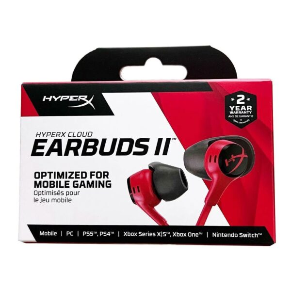 HYPERX CLOUD EARBUDS II 2 RED WITH MIC - OPEN BOX
