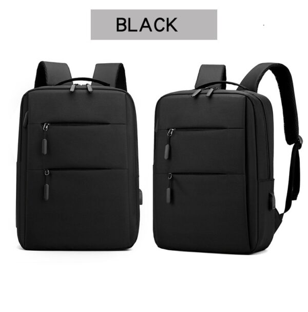 Laptop Backpack - for Tablets & Laptops up to 15.6" - Waterproof - Electronics Protection  - Scratchproof - Travel Friendly - Organized Compartments - USB Charge Port - Slim Casual Business Design - Heavy Duty - 42 x 12 x 30 cm - Black  - Image 5