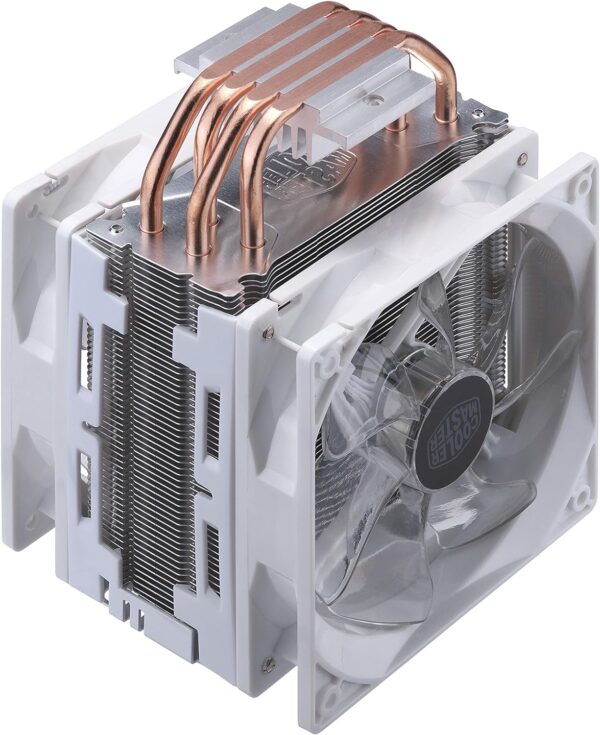 Cooler Master Hyper LED Turbo CPU Air Cooler, Dual XtraFlo 120mm White LED PWM Fan , Mounting Kits , 4 Heat Pipes, Aluminum Fins, Direct Contact - WHITE - Image 5