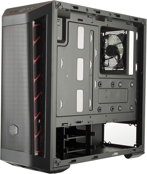 Cooler Master MasterBox MB511 ATX Mid-Tower with Front Mesh Ventilation, Front Side Red Accent Mesh Intake & Transparent Acrylic Side Panel , Black - Image 9