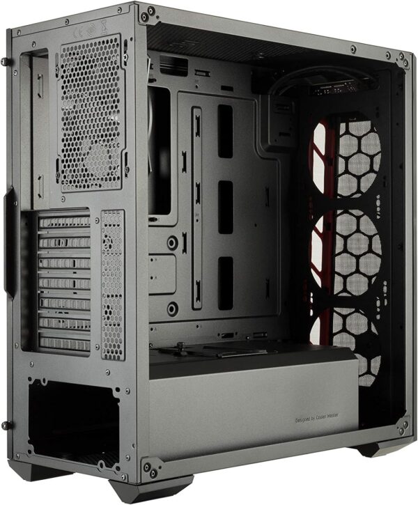 Cooler Master MasterBox MB511 ATX Mid-Tower with Front Mesh Ventilation, Front Side Red Accent Mesh Intake & Transparent Acrylic Side Panel , Black - Image 11