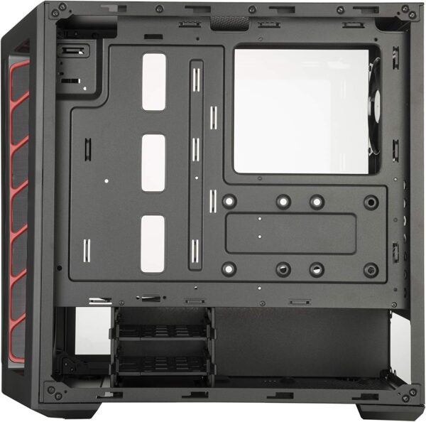 Cooler Master MasterBox MB511 ATX Mid-Tower with Front Mesh Ventilation, Front Side Red Accent Mesh Intake & Transparent Acrylic Side Panel , Black - Image 4