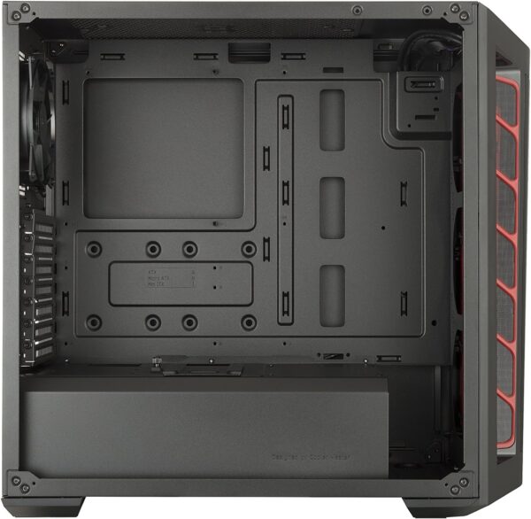 Cooler Master MasterBox MB511 ATX Mid-Tower with Front Mesh Ventilation, Front Side Red Accent Mesh Intake & Transparent Acrylic Side Panel , Black - Image 12