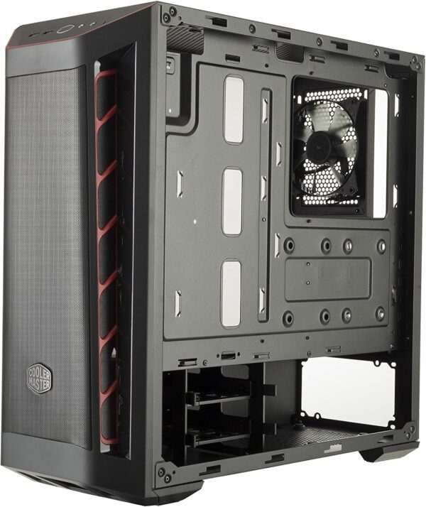 Cooler Master MasterBox MB511 ATX Mid-Tower with Front Mesh Ventilation, Front Side Red Accent Mesh Intake & Transparent Acrylic Side Panel , Black - Image 2