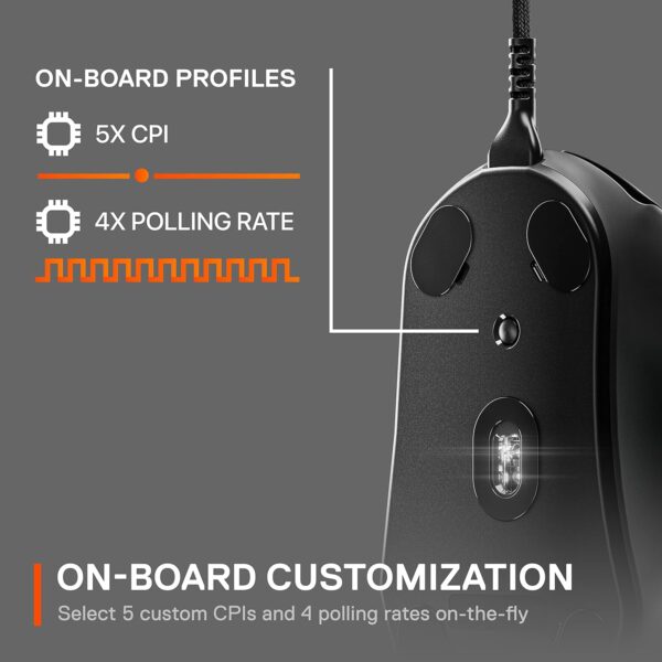 SteelSeries Esports FPS Gaming Mouse – Ultra Lightweight 69g – Prime Edition – 5 Programmable Buttons – 18K CPI TrueMove Pro Sensor – Magnetic Optical Switches – Customization - RGB Lighting – PC/Mac | OPEN BOX - Image 7